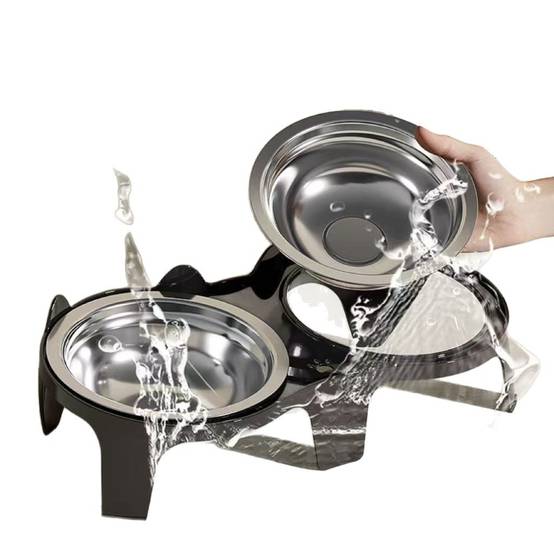 Gamelle surélevée noire en acier inoxydable pour chat - IntiMeg - Image 4