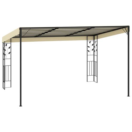 Pergola Jardin - Tonnelle de jardin - Belvédère à montage mural 4x3x2,5 m Crème MI57 - Image 3