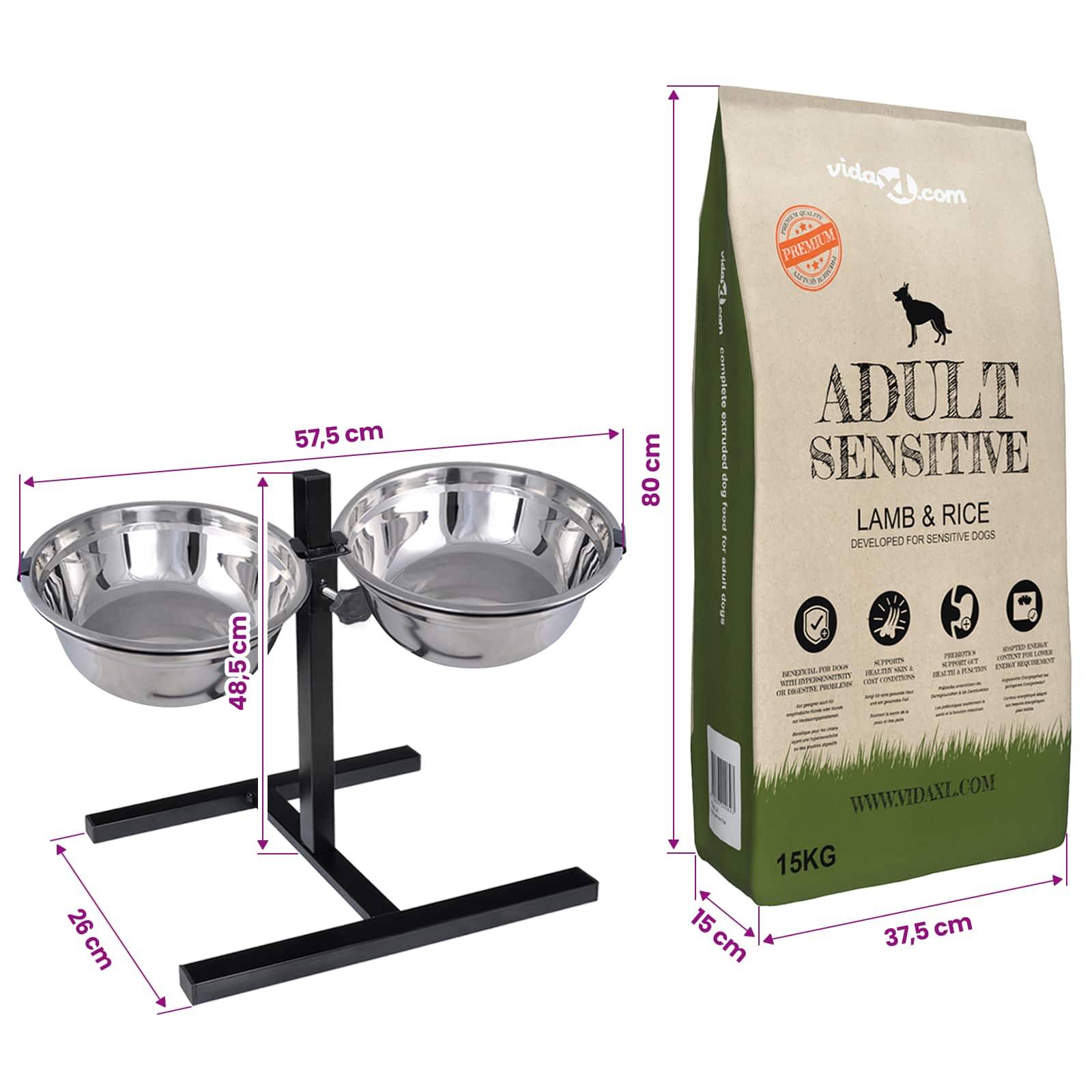 Vidaxl - Support de nourriture et bol avec nourriture pour chien vidaXL 3053545 - Image 3