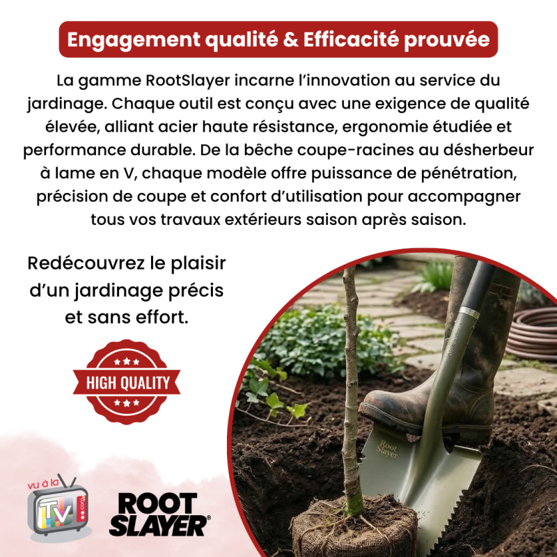 Pelle Ronde Rootslayer Dentée Acier Carbone Renforcé | Coupe Racines Épaisses Pénétration Sols Durs- VENTEO - Image 9