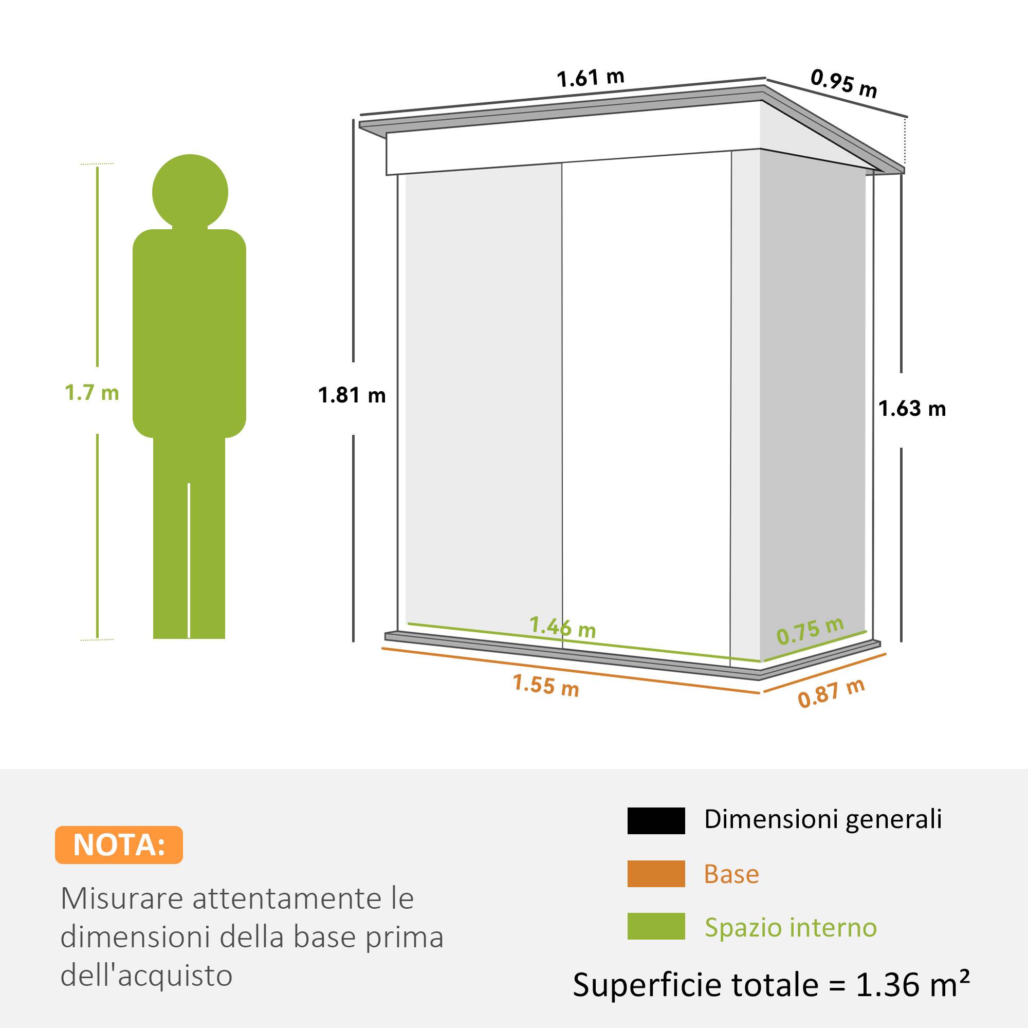 Armoire de jardin en acier avec porte verrouillable et étagères 161x95x181 cm vert - ComfortXL Outdoor Living - Image 5