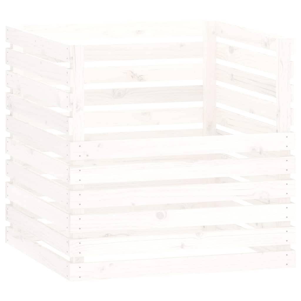 Vidaxl - Composteur Blanc 80x80x78 cm Bois massif de pin vidaXL 822188 - Image 2