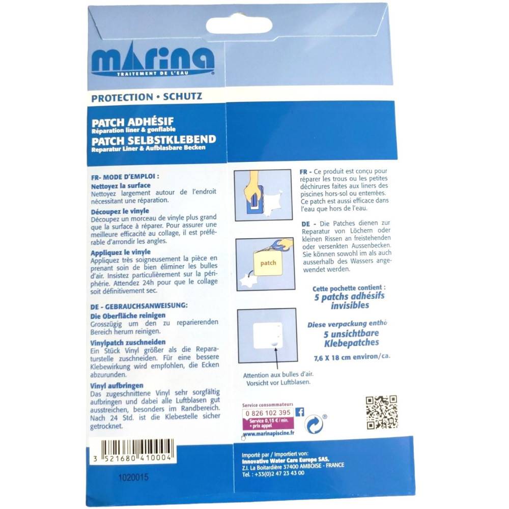 Marina - marina - kit de réparation bouée gonflble et liner contient 5 patchs adhésif - Imagen 2