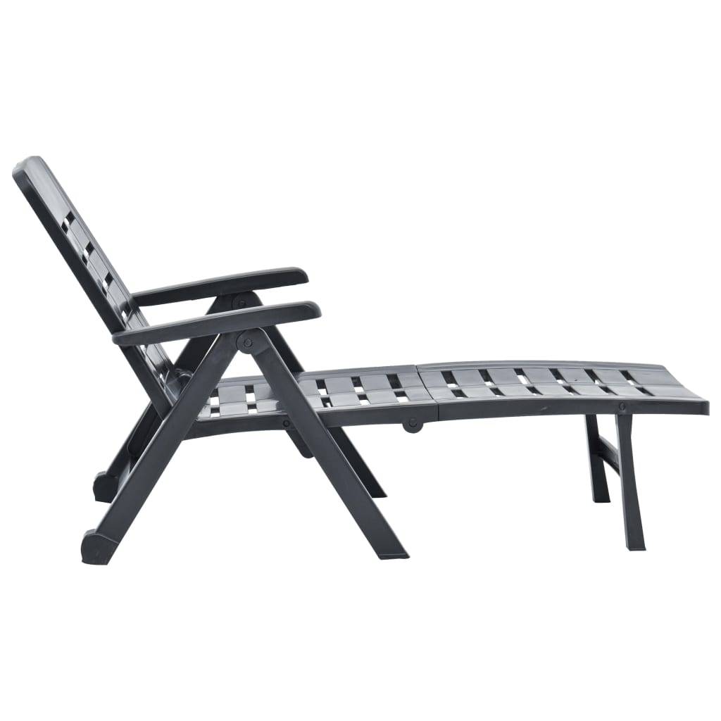 Vidaxl - Chaise longue pliable Plastique Anthracite vidaXL 48756 - Imagen 5