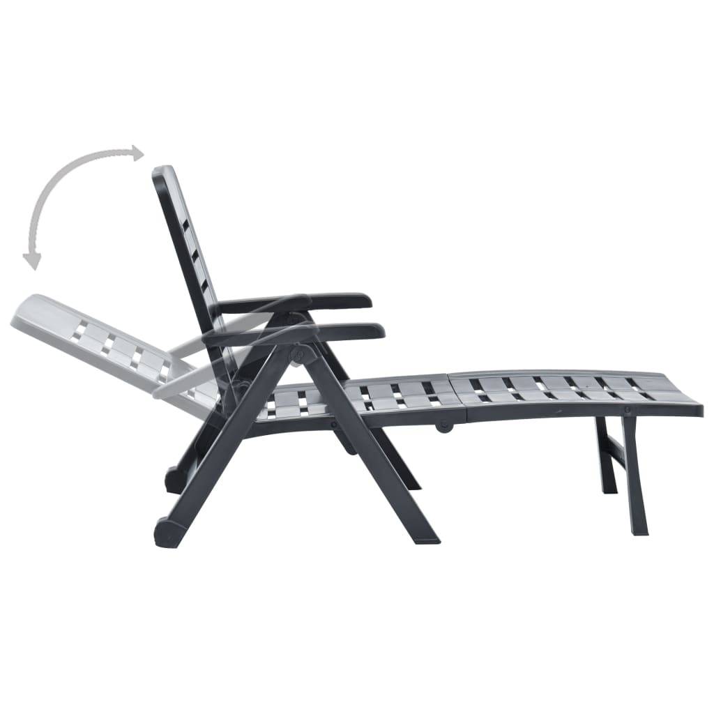 Vidaxl - Chaise longue pliable Plastique Anthracite vidaXL 48756 - Imagen 6