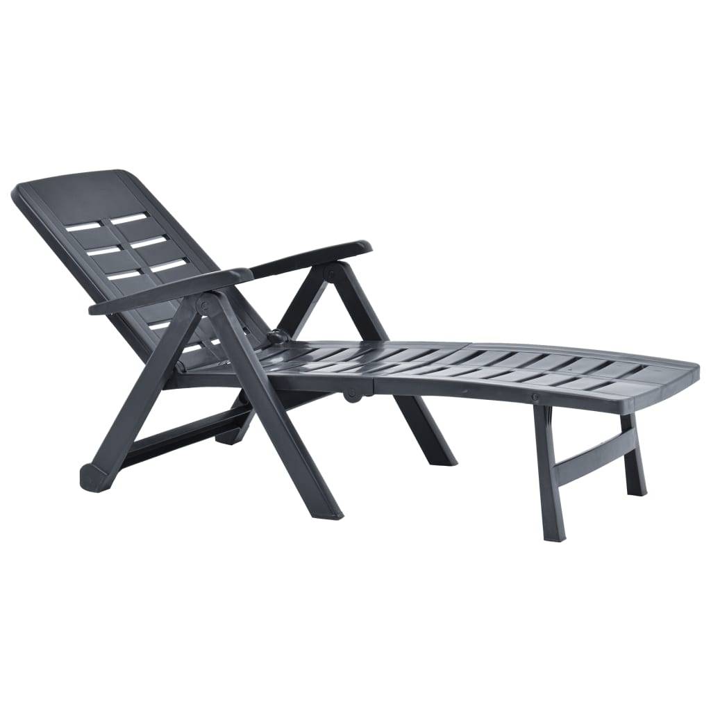 Vidaxl - Chaise longue pliable Plastique Anthracite vidaXL 48756 - Imagen 9