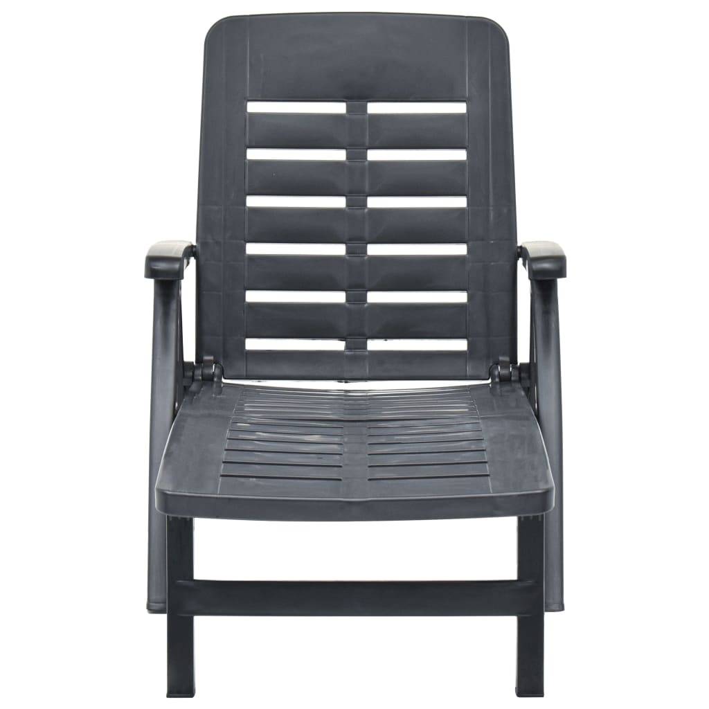 Vidaxl - Chaise longue pliable Plastique Anthracite vidaXL 48756 - Imagen 2