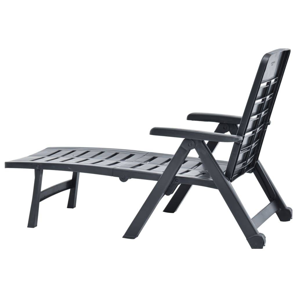 Vidaxl - Chaise longue pliable Plastique Anthracite vidaXL 48756 - Imagen 7