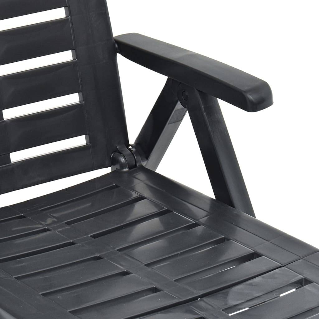 Vidaxl - Chaise longue pliable Plastique Anthracite vidaXL 48756 - Imagen 4