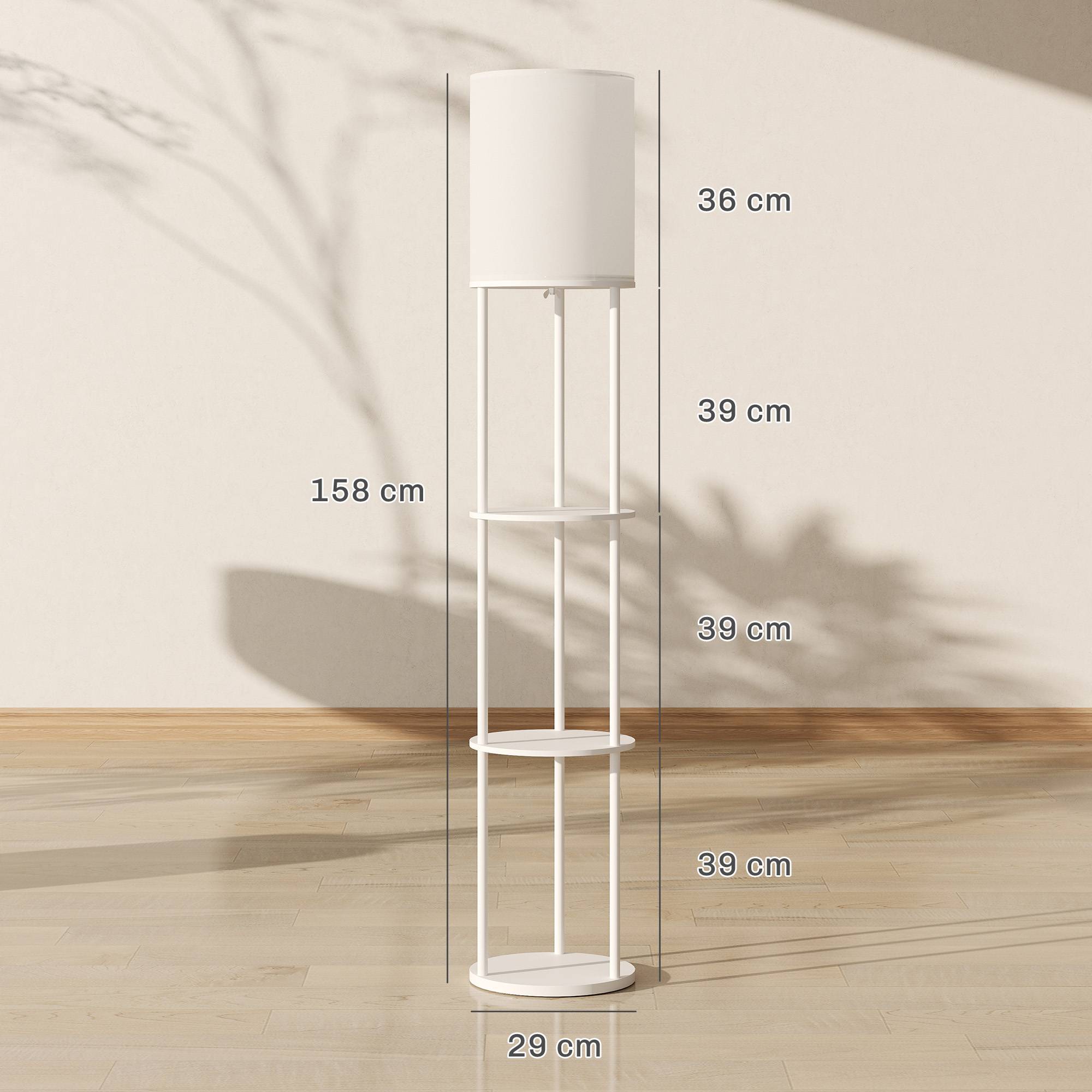 Lampadaire blanc à étagères 3 températures de couleur télécommandé salon chambre bureau - Image 5