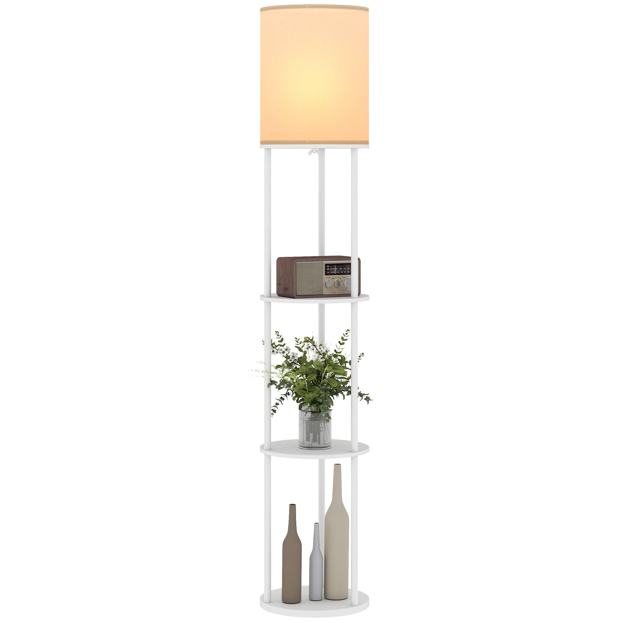 Lampadaire blanc à étagères 3 températures de couleur télécommandé salon chambre bureau