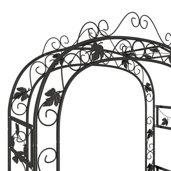 Arche Jardin Acier Enduit Pergola pour Rosiers Treillis Entrée Allée 116x240 cm Noir - ComfortXL Outdoor Living - Image 5