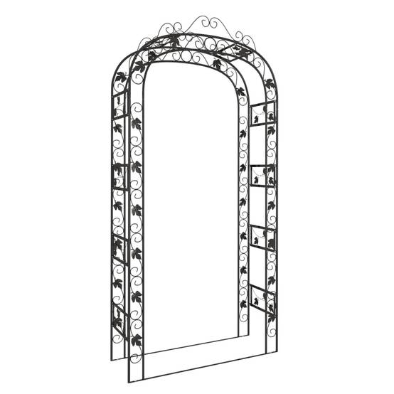 Arche Jardin Acier Enduit Pergola pour Rosiers Treillis Entrée Allée 116x240 cm Noir - ComfortXL Outdoor Living - Image 2