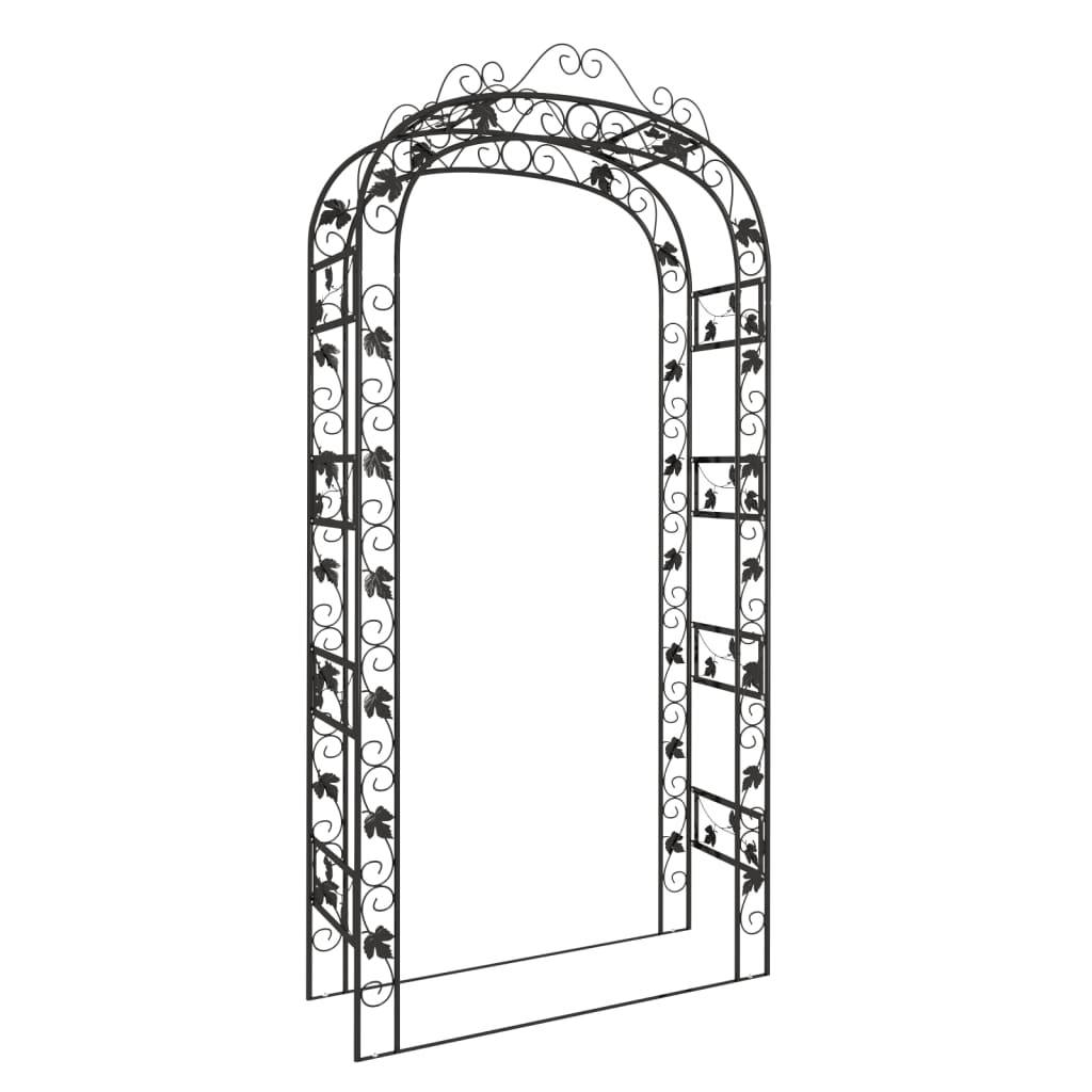 Arche Jardin Acier Enduit Pergola pour Rosiers Treillis Entrée Allée 116x240 cm Noir - ComfortXL Outdoor Living - Image 2
