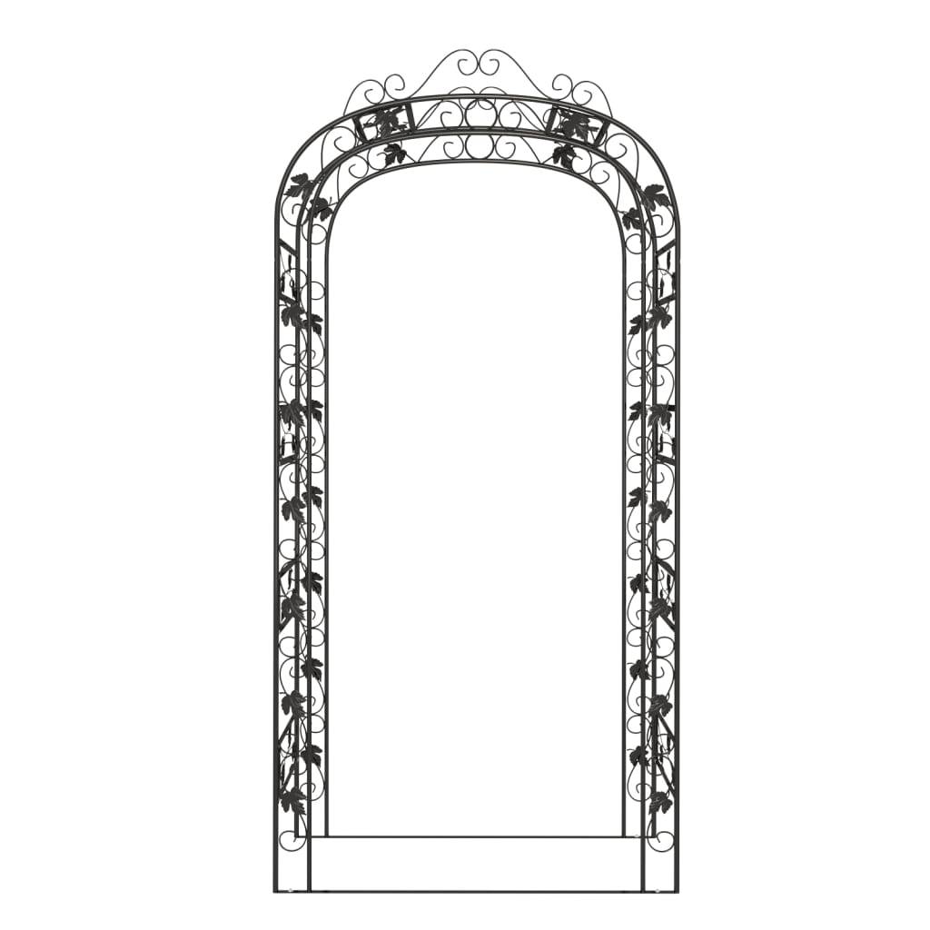 Arche Jardin Acier Enduit Pergola pour Rosiers Treillis Entrée Allée 116x240 cm Noir - ComfortXL Outdoor Living - Image 3