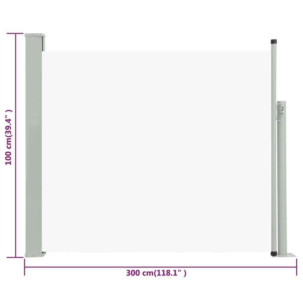 Helloshop26 - Auvent paravent store brise-vue latéral rétractable de patio jardin terrasse balcon protection visuelle écran 100 x 300 cm crème - Imagen 6