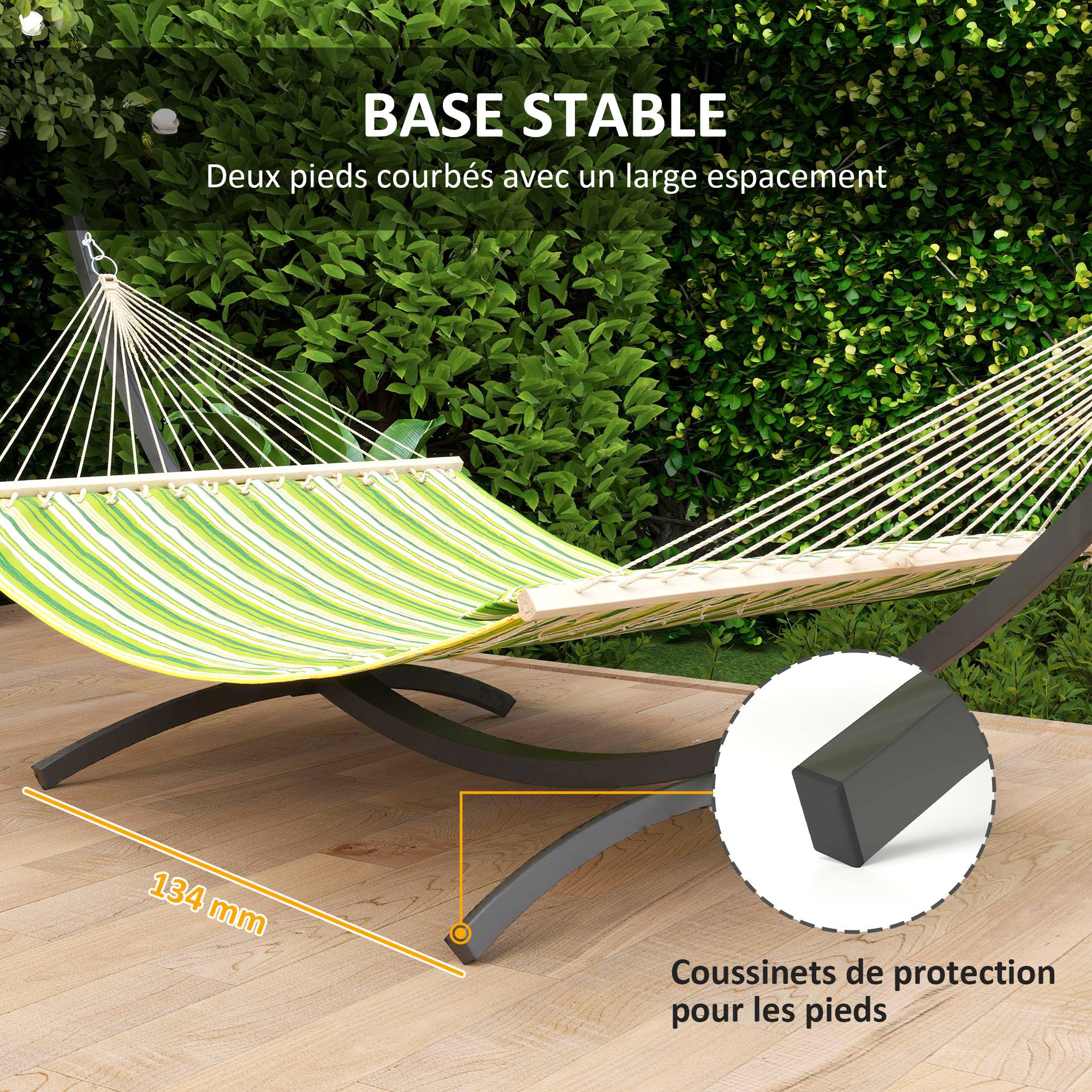 Support de hamac métal noir 337 x 118 x 118 cm - PANGIVO - Image 9