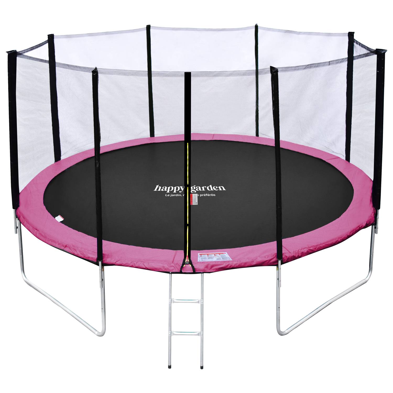 Happy Garden - Pack Premium Trampoline 430cm réversible rose / gris MELBOURNE + filet, échelle, bâche et kit d'ancrage - HAPPY GARDEN - Imagen 1