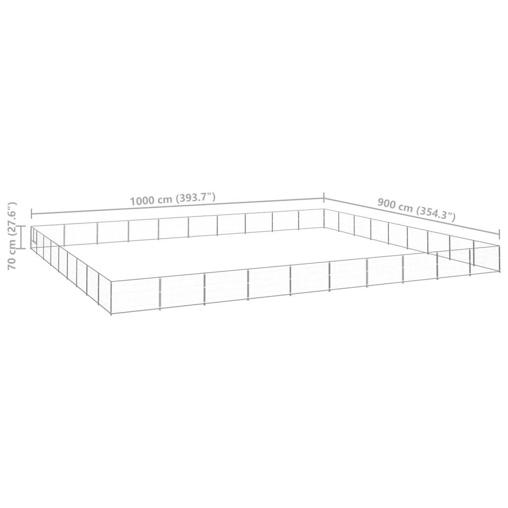 Vidaxl - Chenil Argenté 90 m² Acier vidaXL 3082196 - Imagen 3
