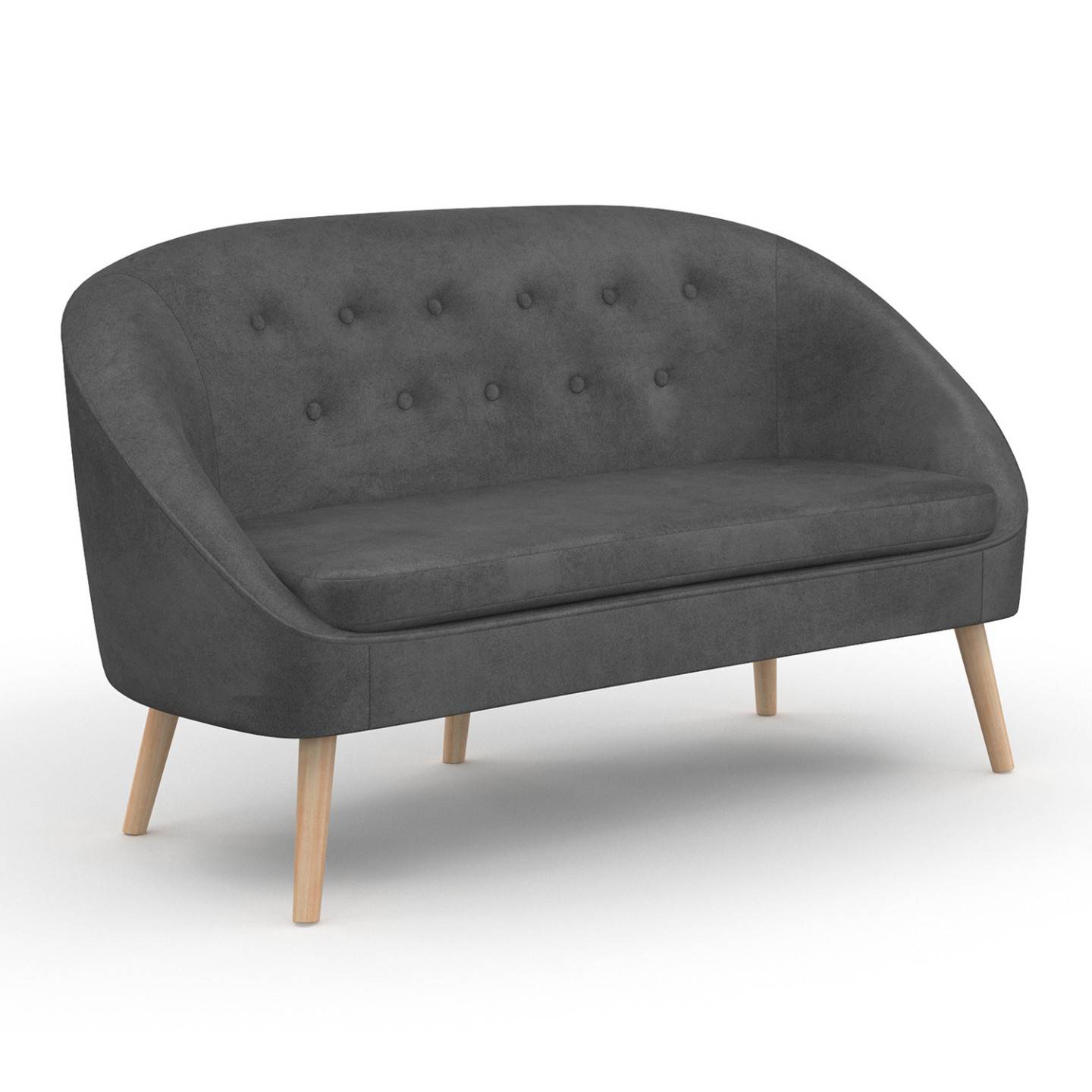 IDMARKET - Canapé banquette SONIA en velours gris - Image 8