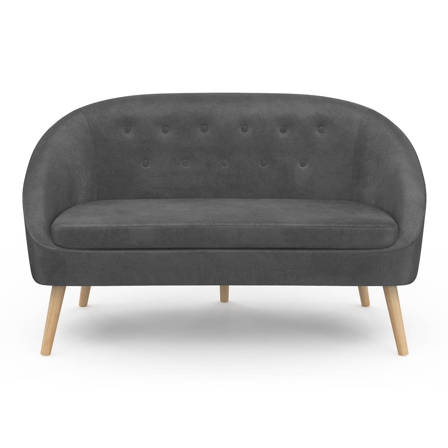 IDMARKET - Canapé banquette SONIA en velours gris - Image 3
