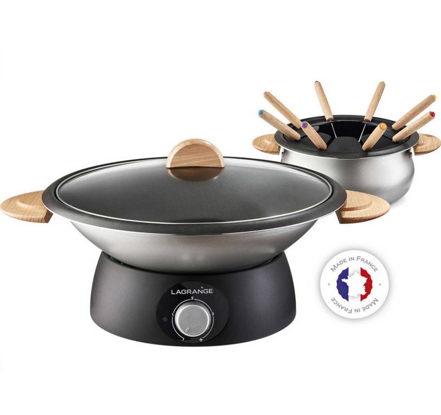 Set wok et fondue électrique 900w 8 fourchettes 349019 Lagrange - Image 1