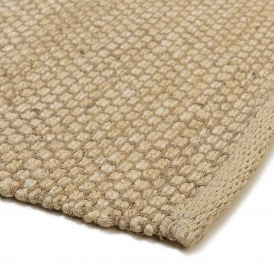 Macabane - QUENTIN - Tapis rectangulaire 200x290cm en jute et coton beige - Imagen 8