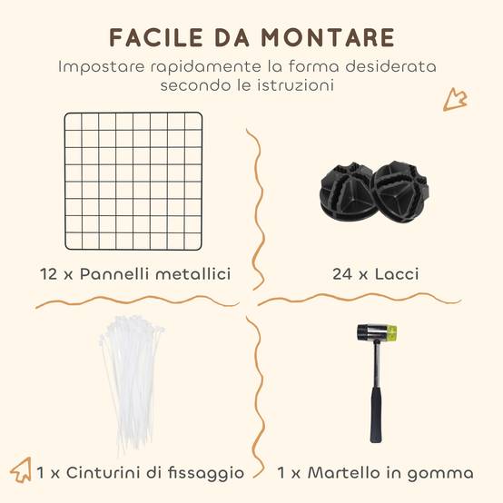 Enclos modulable métal pour cochons d'Inde et hérissons parc intérieur 106x73x36cm noir - ComfortXL Outdoor Living - Image 7