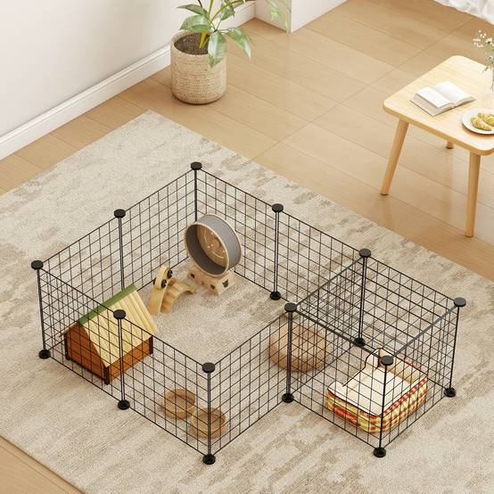 Enclos modulable métal pour cochons d'Inde et hérissons parc intérieur 106x73x36cm noir - ComfortXL Outdoor Living - Image 10