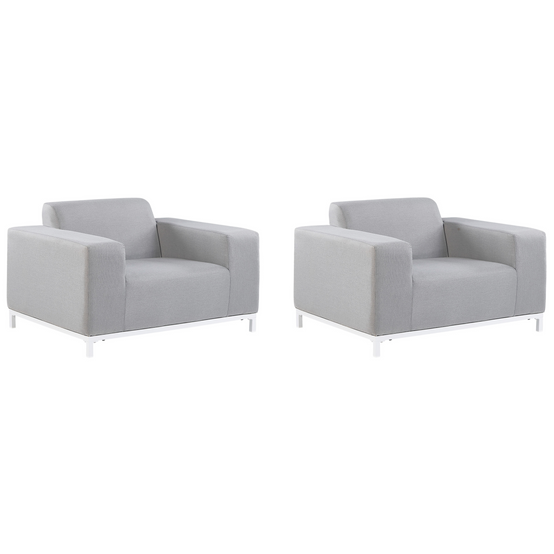 Fauteuil Tissu Gris clair ROVIGO - Beliani - Image 1
