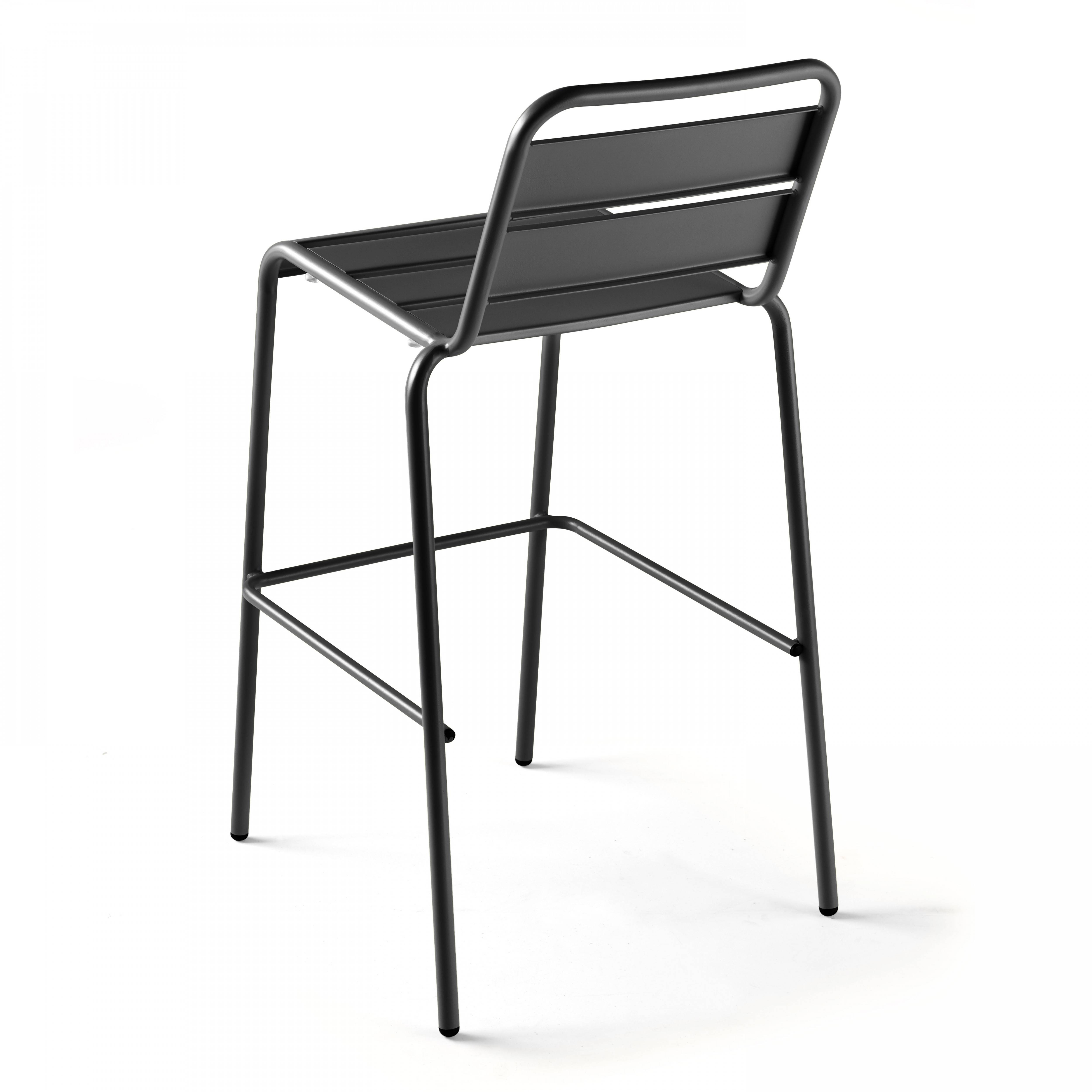 Oviala - Chaise haute de jardin en métal anthracite Palavas - Oviala - Image 2
