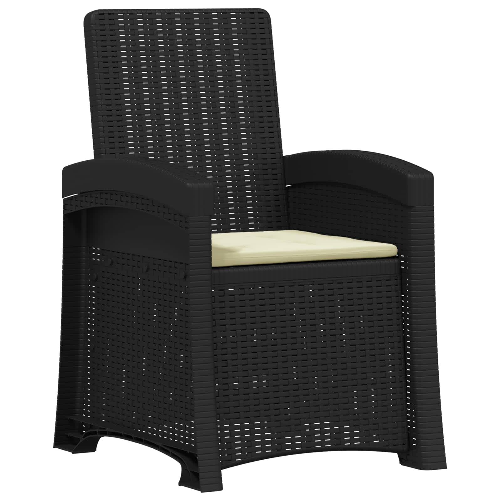 Chaises de jardin polypropylène anthracite et crème 56 x 63 x 92 cm - PANGIVO - Image 4