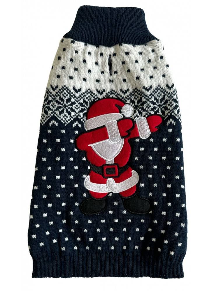 Pull noel brode père noel-pour chien- deguisement tricote taille L - Mon Ami Luki - Image 1