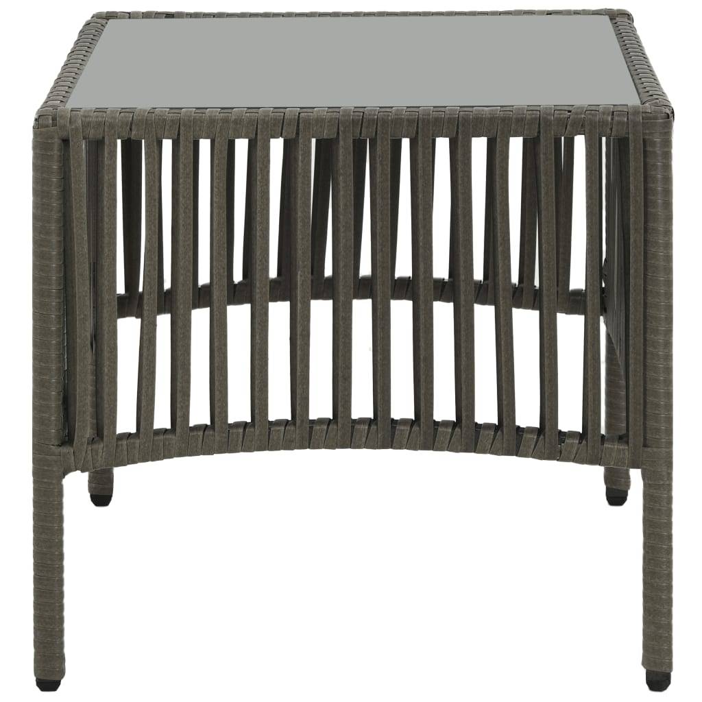 Helloshop26 - Lot de 2 transats chaise longue bain de soleil lit de jardin terrasse meuble d'extérieur avec table résine tressée gris - Imagen 4