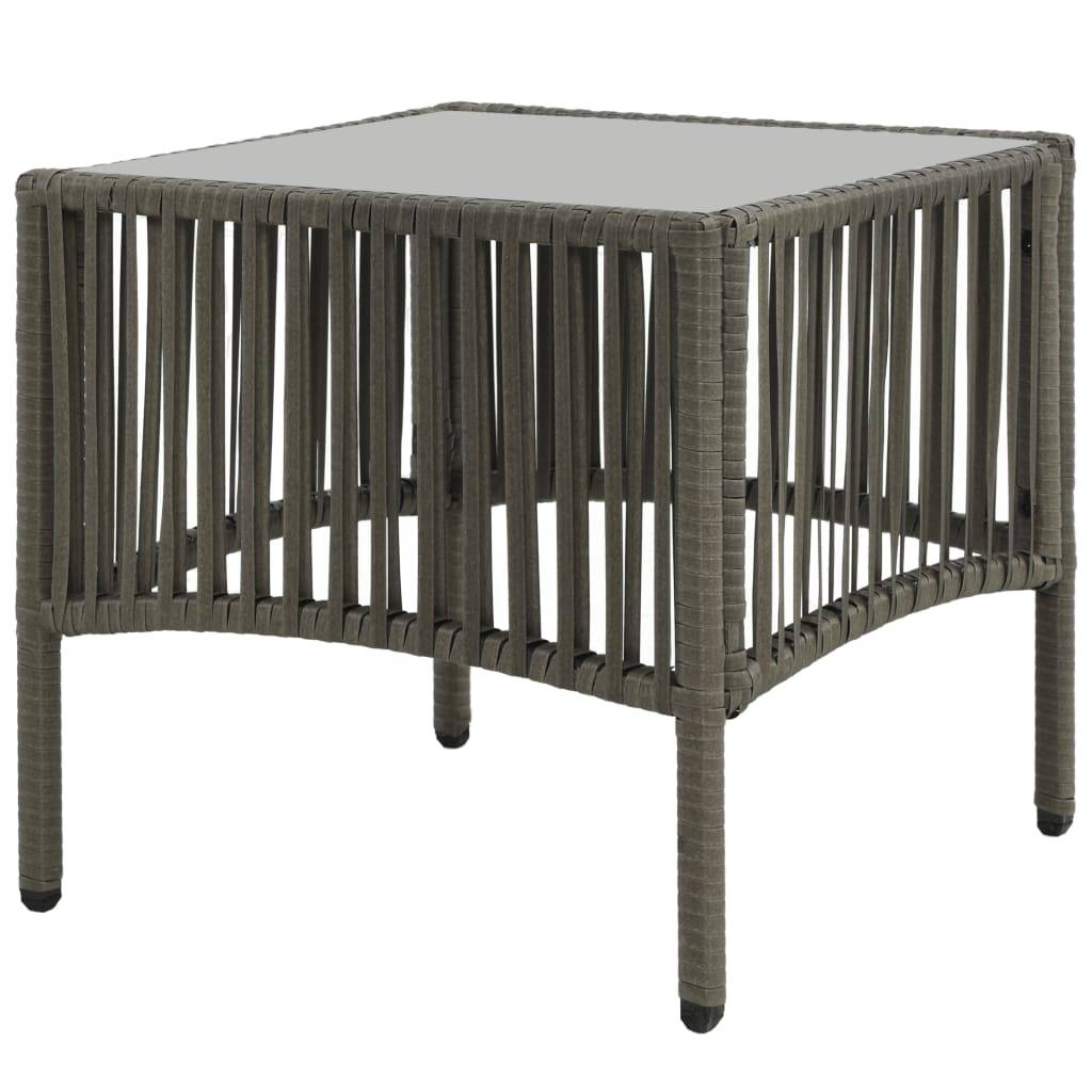 Helloshop26 - Lot de 2 transats chaise longue bain de soleil lit de jardin terrasse meuble d'extérieur avec table résine tressée gris - Imagen 3