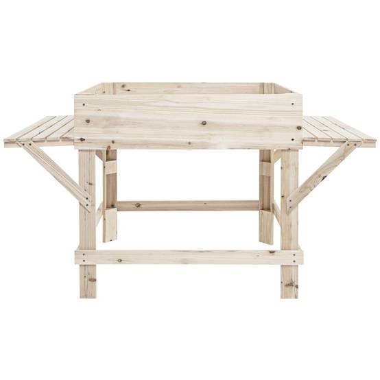 Helloshop26 - Jardinière sur pieds en bois avec tablettes latérales trous de drainage et doublure idéal pour légumes fleurs herbres - Imagen 1