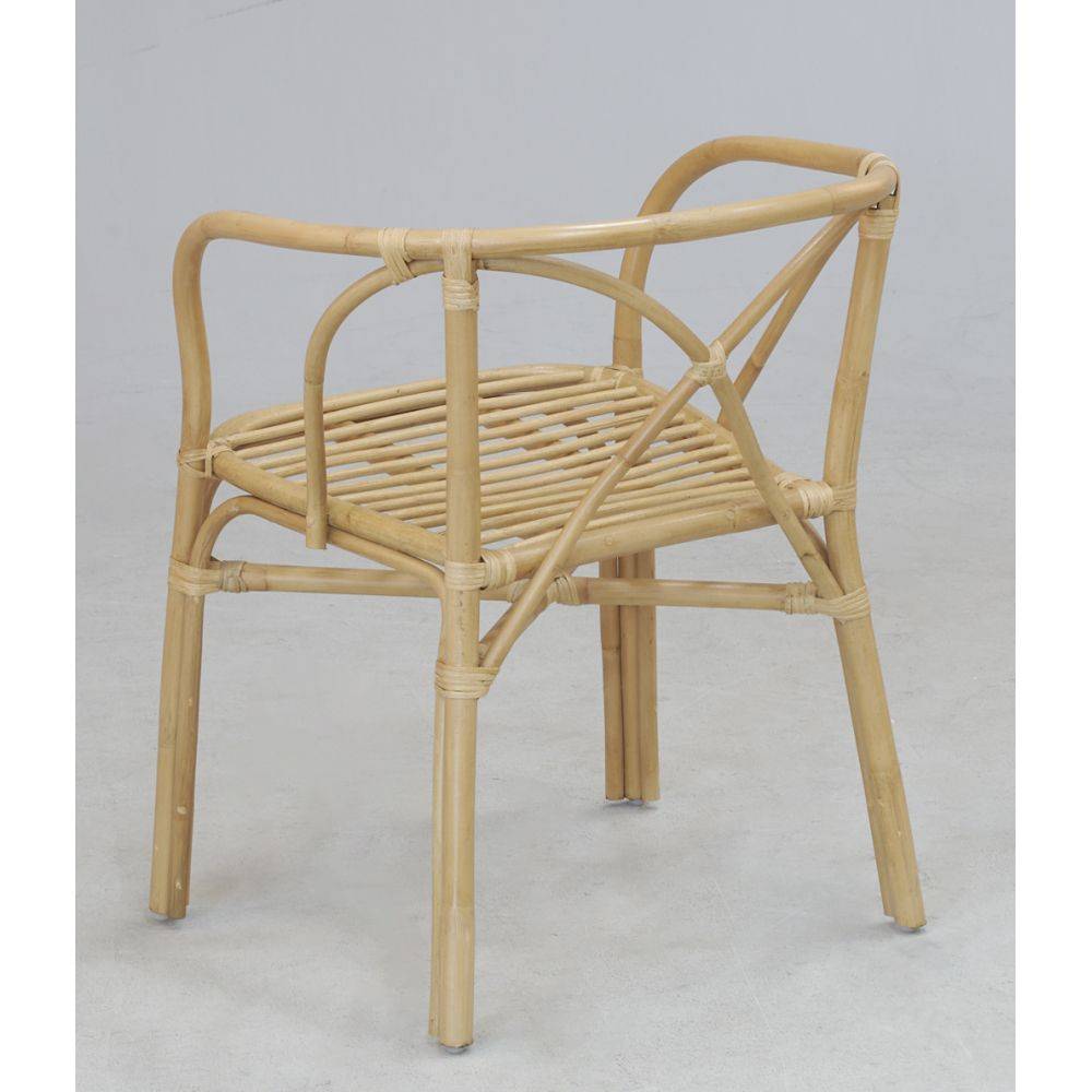 Aubry Gaspard - Fauteuil en rotin naturel dossier croisé Charlie - Imagen 2