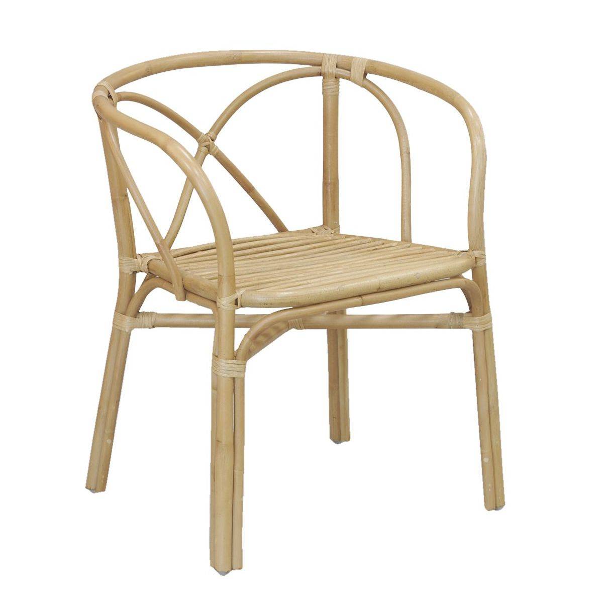 Aubry Gaspard - Fauteuil en rotin naturel dossier croisé Charlie - Imagen 1