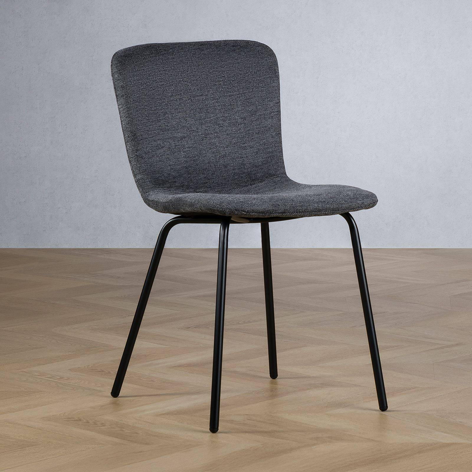 Lot de 4 chaises AUDREY en tissu noir - Image 3