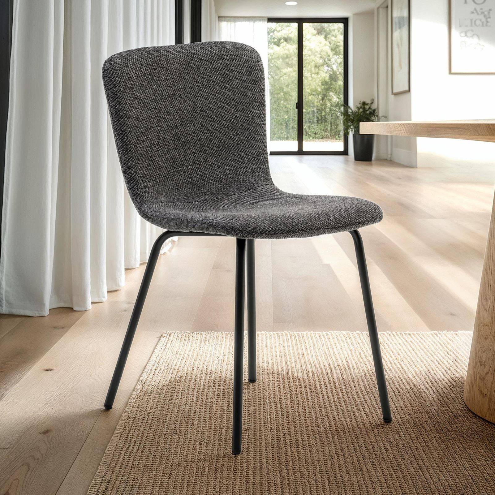 Lot de 4 chaises AUDREY en tissu noir - Image 2