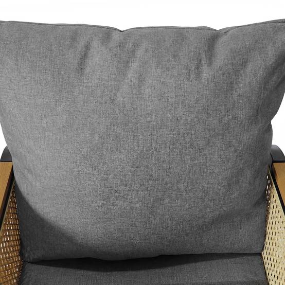 Ensemble Table et Chaise de Jardin avec Table et 6 Chaises Polyester Noir Naturel - Image 7