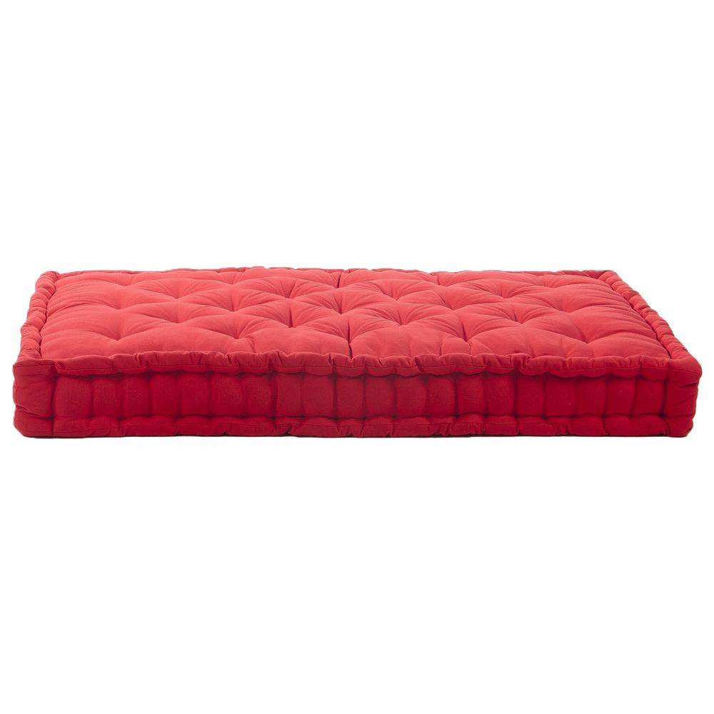 Jardindeco - Coussin de palette en coton coloré 120 x 80 cm Rouge - Imagen 4