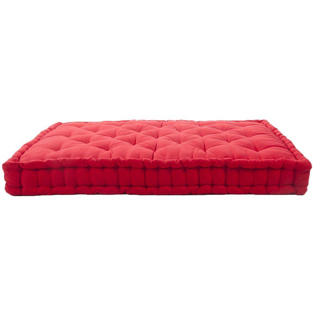 Jardindeco - Coussin de palette en coton coloré 120 x 80 cm Rouge - Imagen 3
