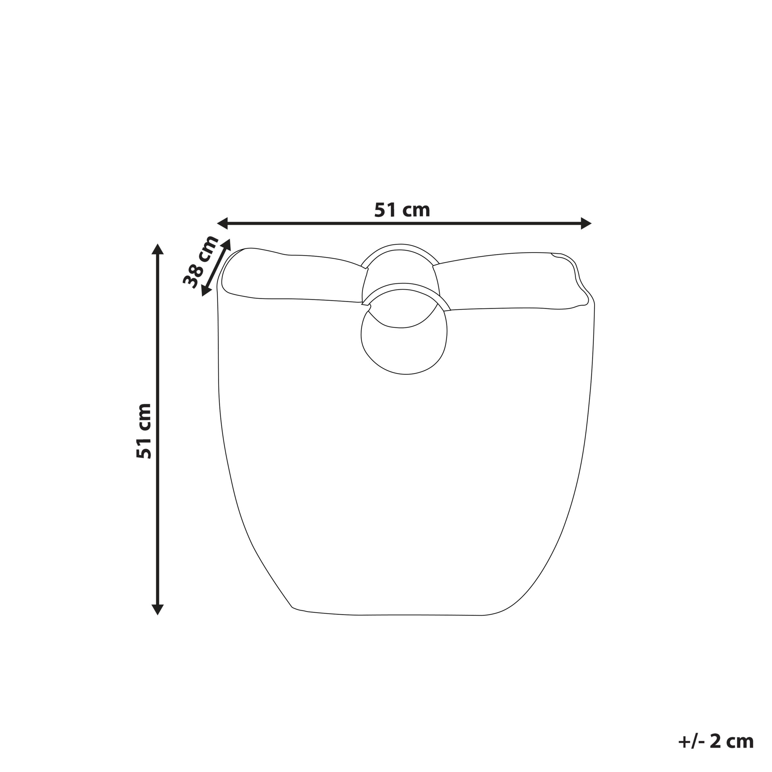 Beliani - Panier Naturel en Fibres de Jacinthe D'eau 51 cm Fait Main Rangement Intérieur Corbeille pour Linge Facile à Entretenir - Imagen 2