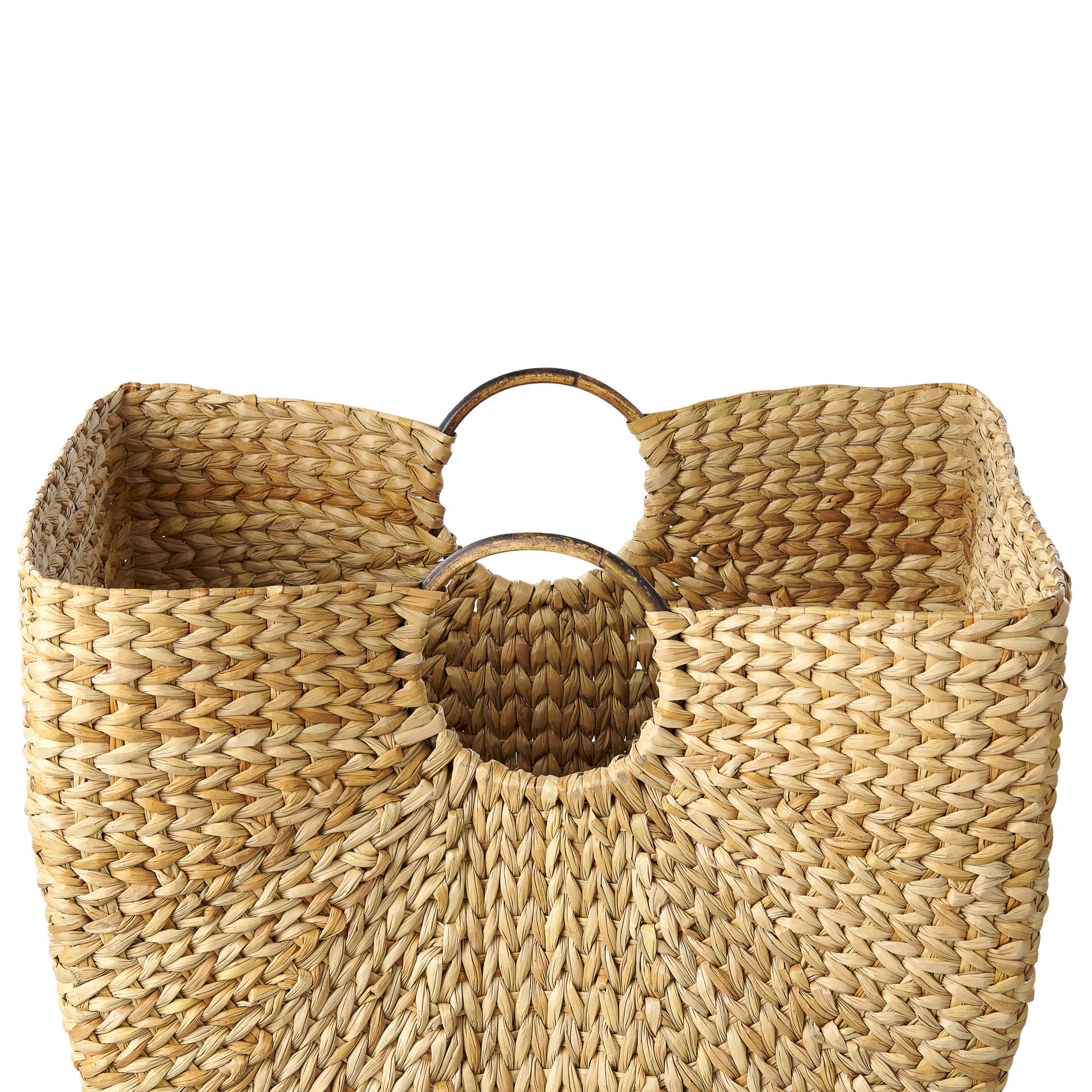 Beliani - Panier Naturel en Fibres de Jacinthe D'eau 51 cm Fait Main Rangement Intérieur Corbeille pour Linge Facile à Entretenir - Imagen 4