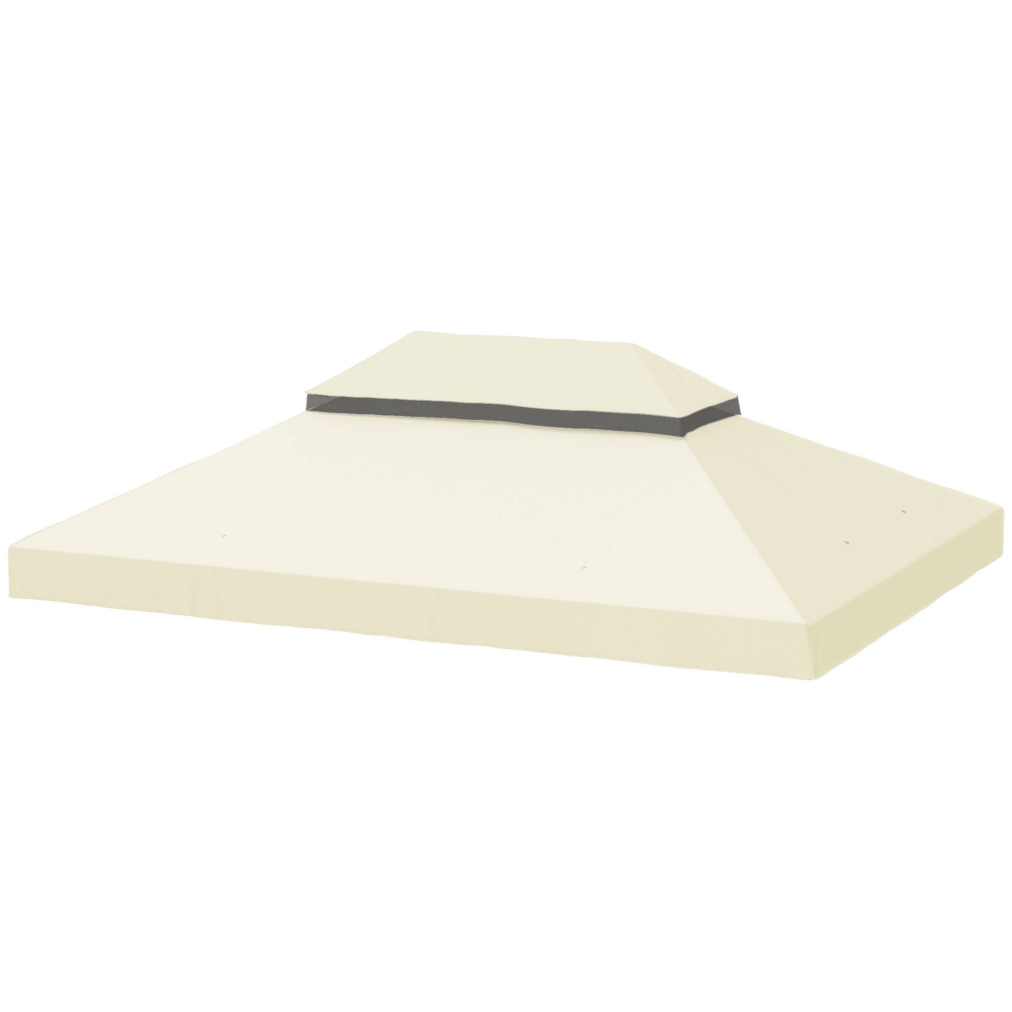 ComfortXL - Toile de rechange tonnelle tissu Oxford toit double ventilation 4x3m crème - ComfortXL Outdoor Living - Image 2