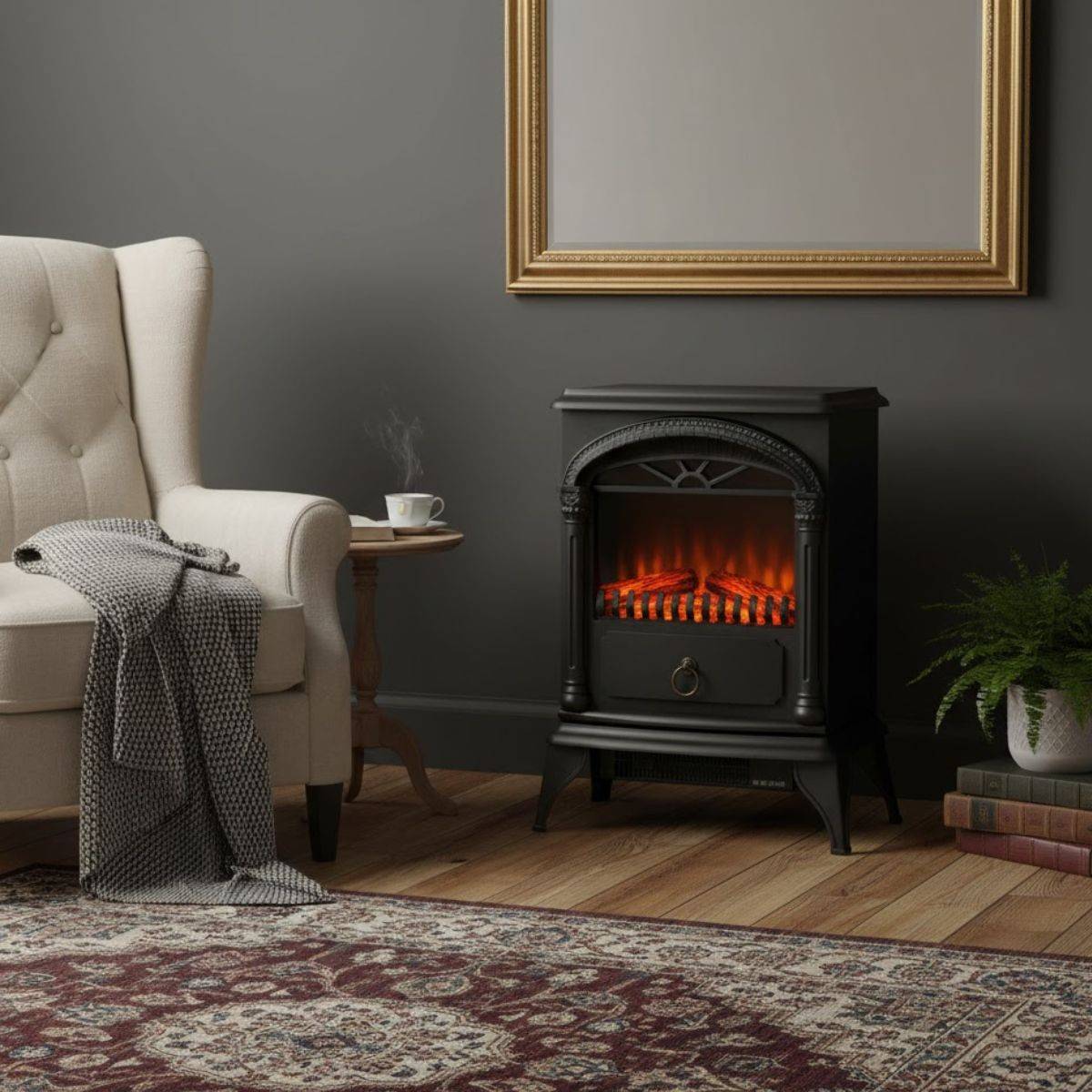 Cheminée électrique 1800W Effet flamme Chauffage d'appoint Santorin NIKLAS - Imagen 2
