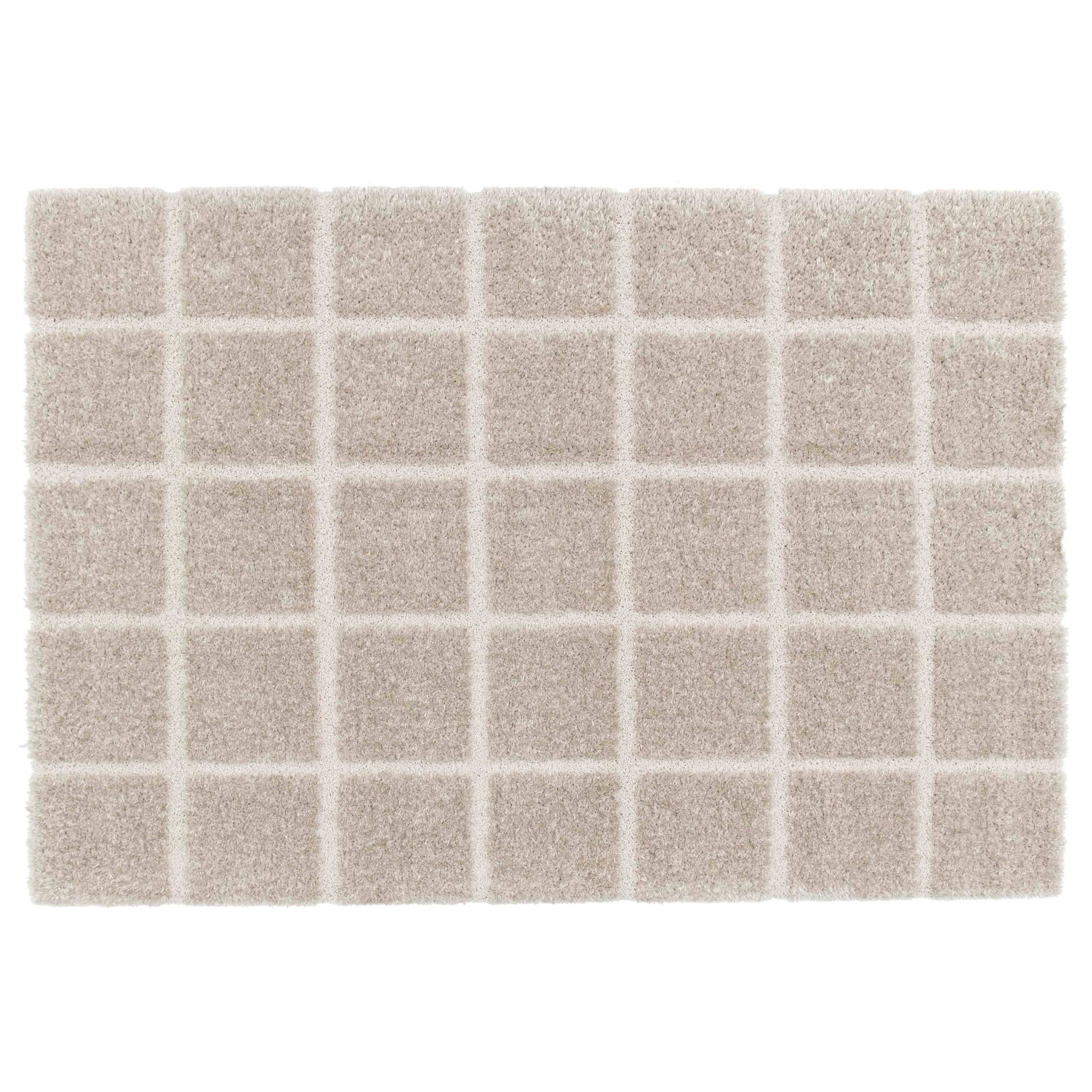 Oviala - Tapis rectangulaire à poils longs style shaggy taupe 160 x 230 cm Chessy - Oviala - Imagen 1