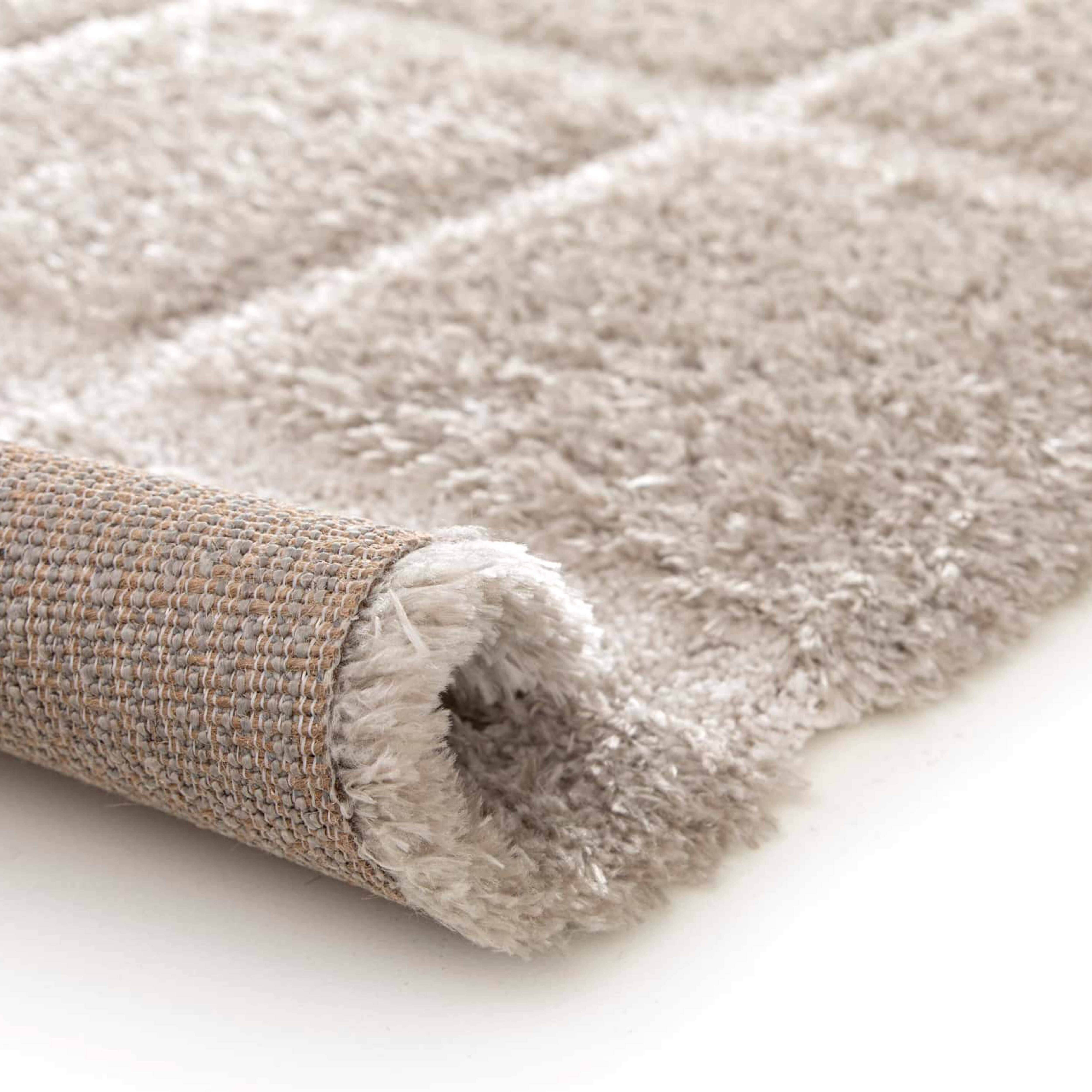 Oviala - Tapis rectangulaire à poils longs style shaggy taupe 160 x 230 cm Chessy - Oviala - Imagen 5