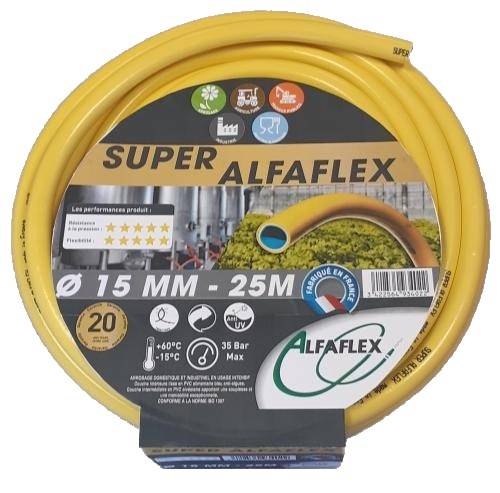 Tuyau d'arrosage diamètre 19mm longueur 25m - SUPER ALFAFLEX - AFSUP19025